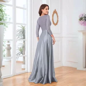 Robe Satin Gris-1