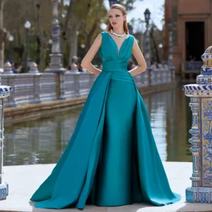 Robe Satin Turquoise