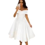 robe blanche satin trapeze 2