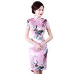 robe chinoise satin rose