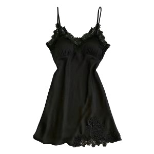 robe nuisette satin noire 2