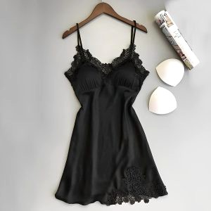 robe nuisette satin noire