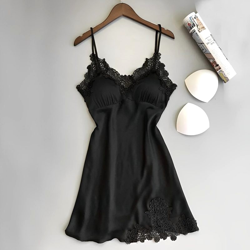 robe nuisette satin noire