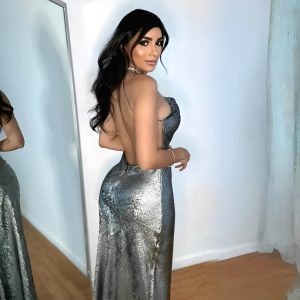robe satin argente 2