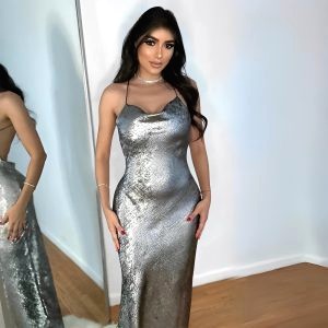 robe satin argente 3