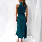 robe satin bleu canard 4