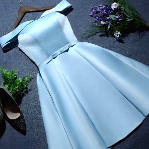 robe satin bleu ciel