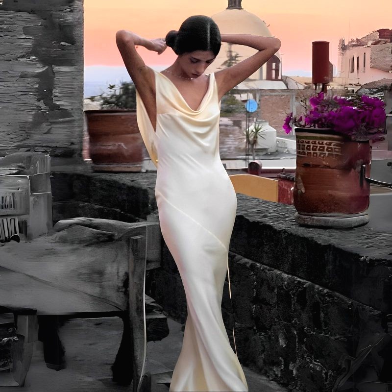 robe satin ivoire 4