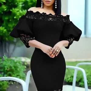 robe satin manche bouffante 8