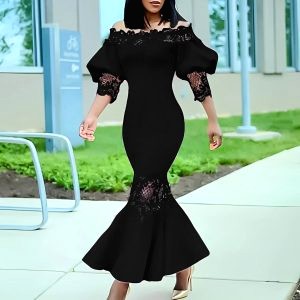 robe satin manche bouffante 9