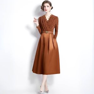 robe satin ocre 4
