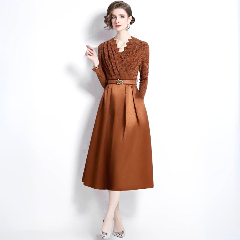 robe satin ocre 4