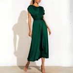 robe satin vert bouteille 3